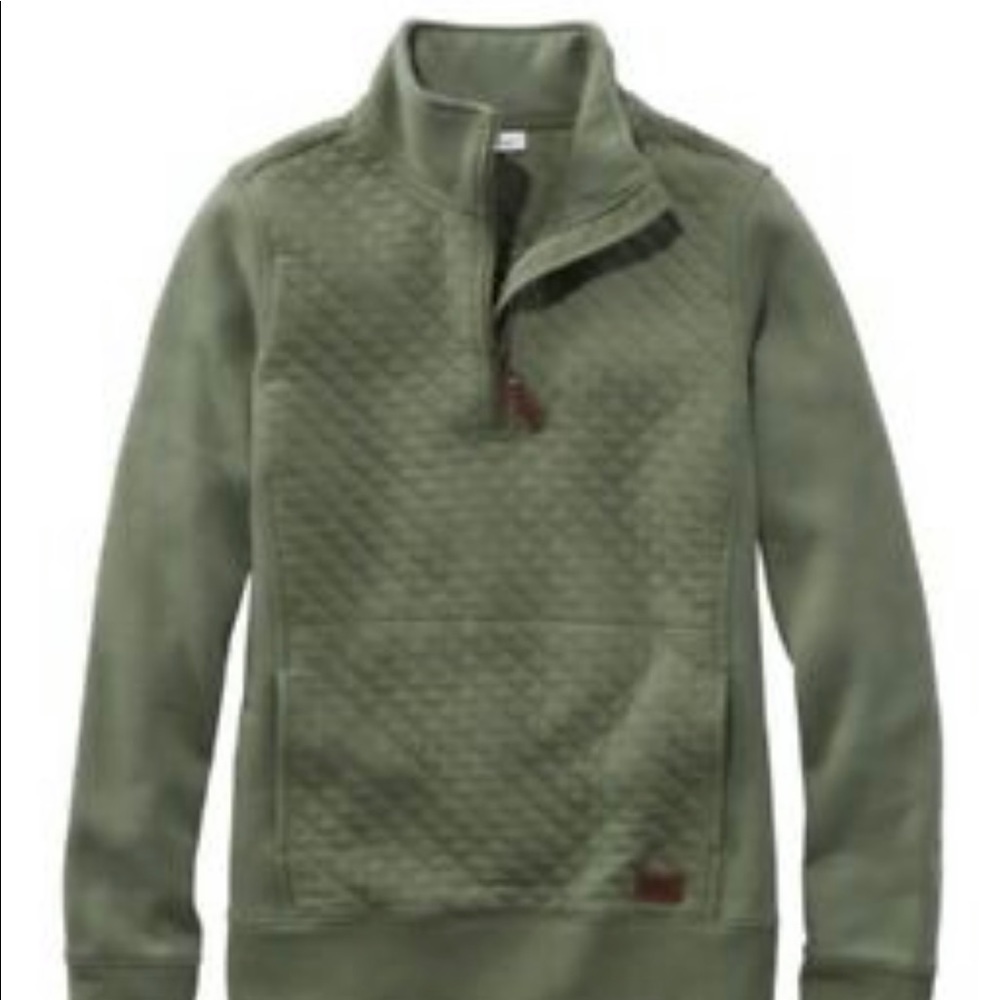 L.L. Bean Quilted Quarter Zip, green h…